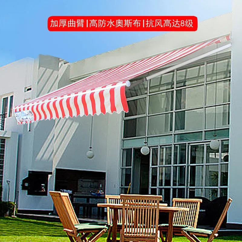 Outdoor Aluminum Alloy Telescopic Awning Rainproof Canopy Shop Front Folding Retractable Shelter