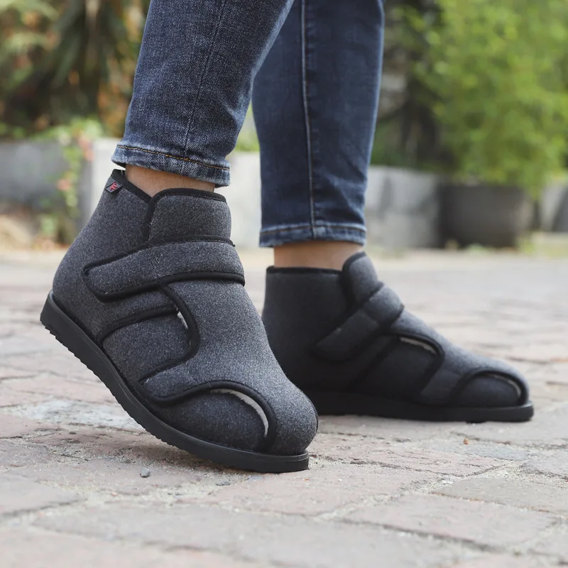 Erweitern Sie die neuen Wollschuhe, Fettschwellung, Verformung des Hallux-Valgus-Fußes, breite ältere Diabetes-Schuhe, große Größe 34–51