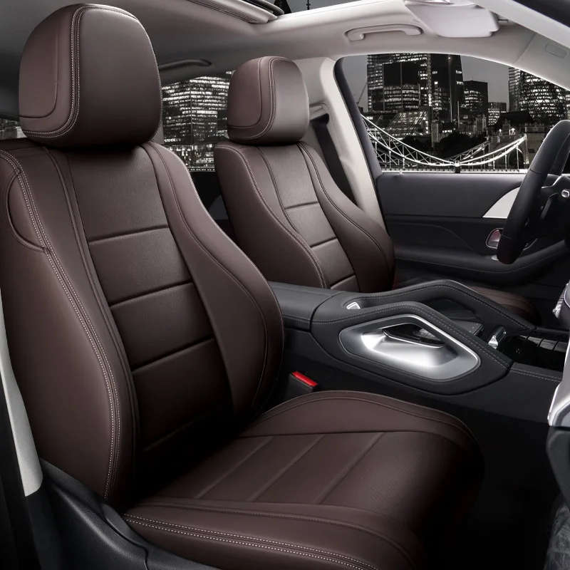 Custom for Benz Class C E S Full Set Seat Cover for Benz Glc Glb Gle Fit Perforated Genuine Leather Full SUV Car Seat Covers
