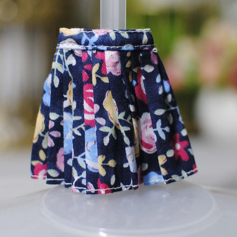 1/3 BJD Doll Pleated Skirt for 60cm Doll Floral Plaid Skirt A-line Skirt Girl Dress Up Toy Accessories