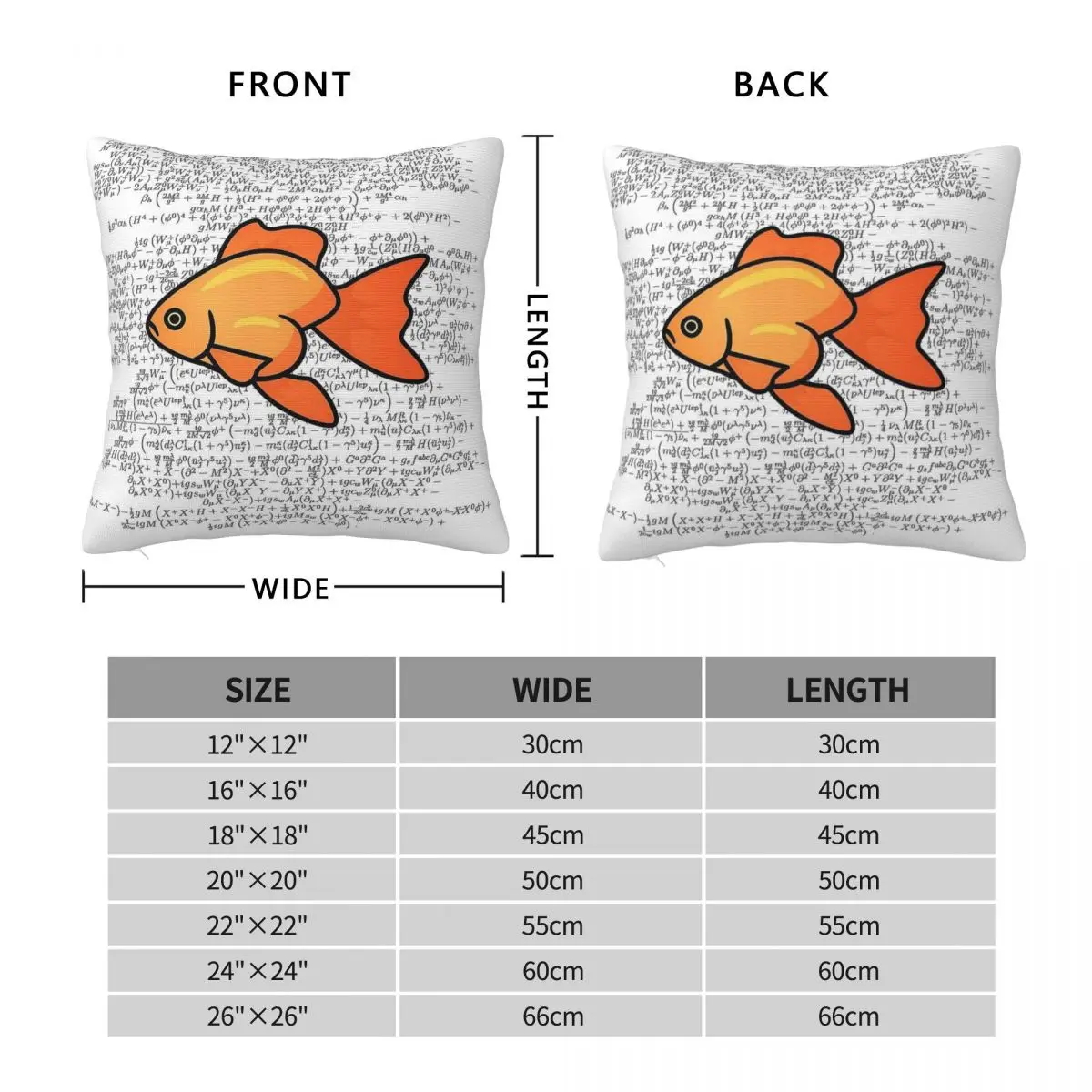 Standard Goldfish Model Square Pillowcase Polyester Linen Velvet Creative Zip Decor Sofa Cushion Cover 45x45