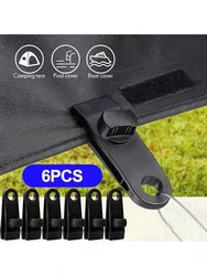 6pcs Heavy Duty Lock Grip Tarp Clamps Tarp Clips Pool Awning Fasteners Clips, For Outdoor Camping Canopy Camping Stuff