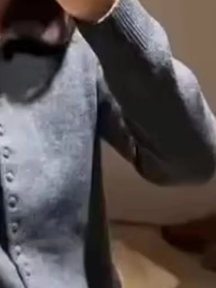 سترة نسائية محبوكة ذات تأثير من الفرو الصناعي من HH سترة نسائية عالية الشارع غير رسمية متعددة الاستخدامات سترة ذات صدر واحد #4