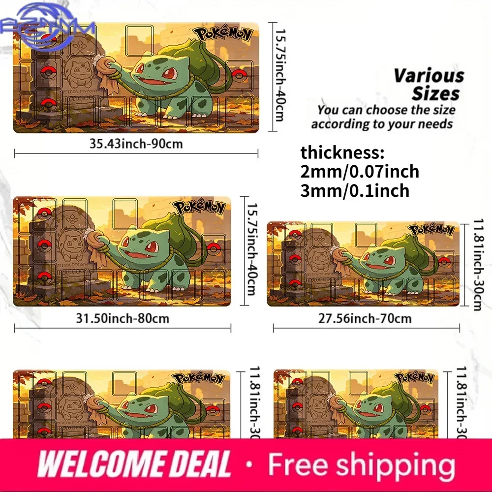 Autumn Anime Style Rubber Mousepad, Non-slip Large Table Mat for Card Games, Multiple Sizes Available