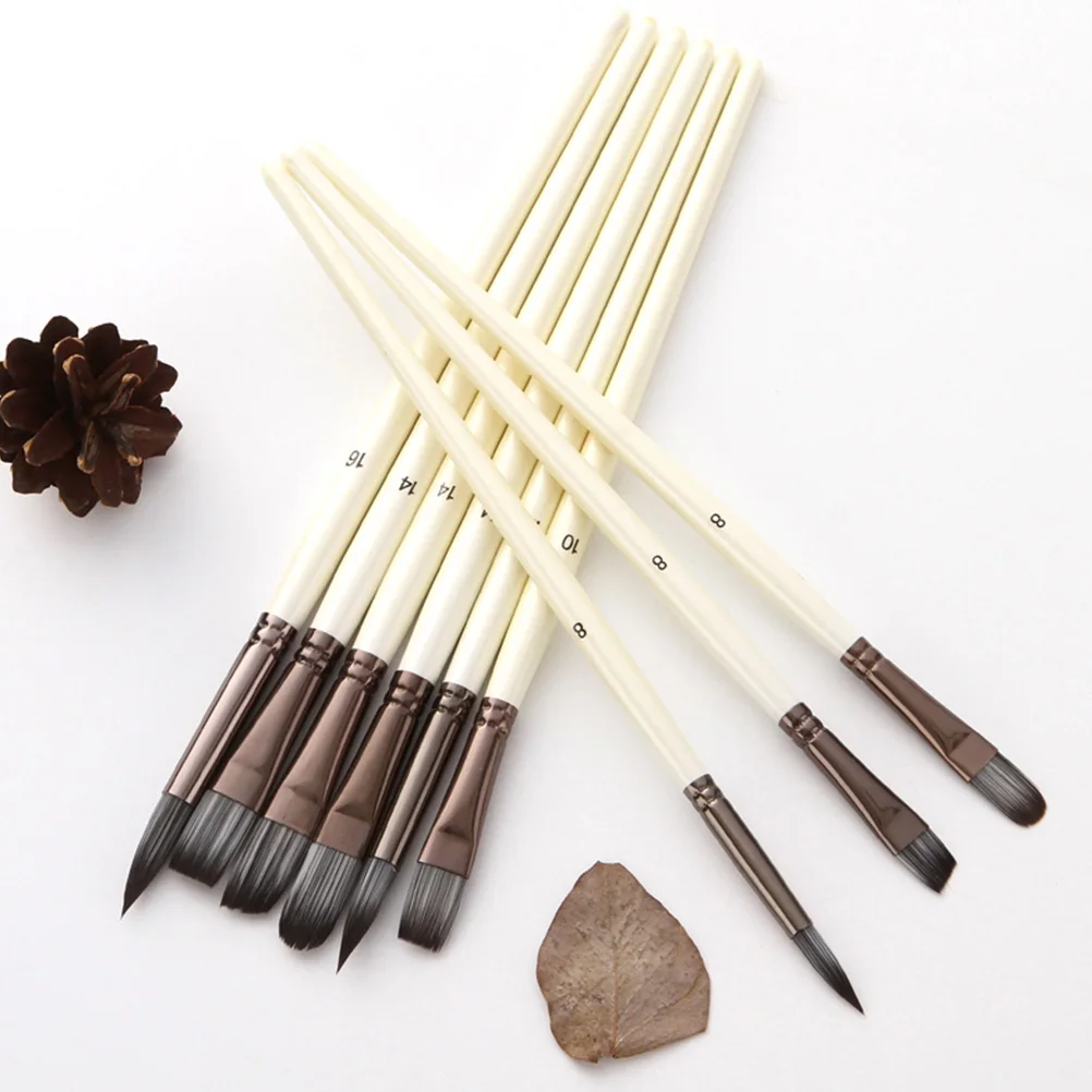

24 Pcs Round Pointed Tip Nylon Hair Brush Set Paint Brushes for Oil Painting Professional Kits Artists