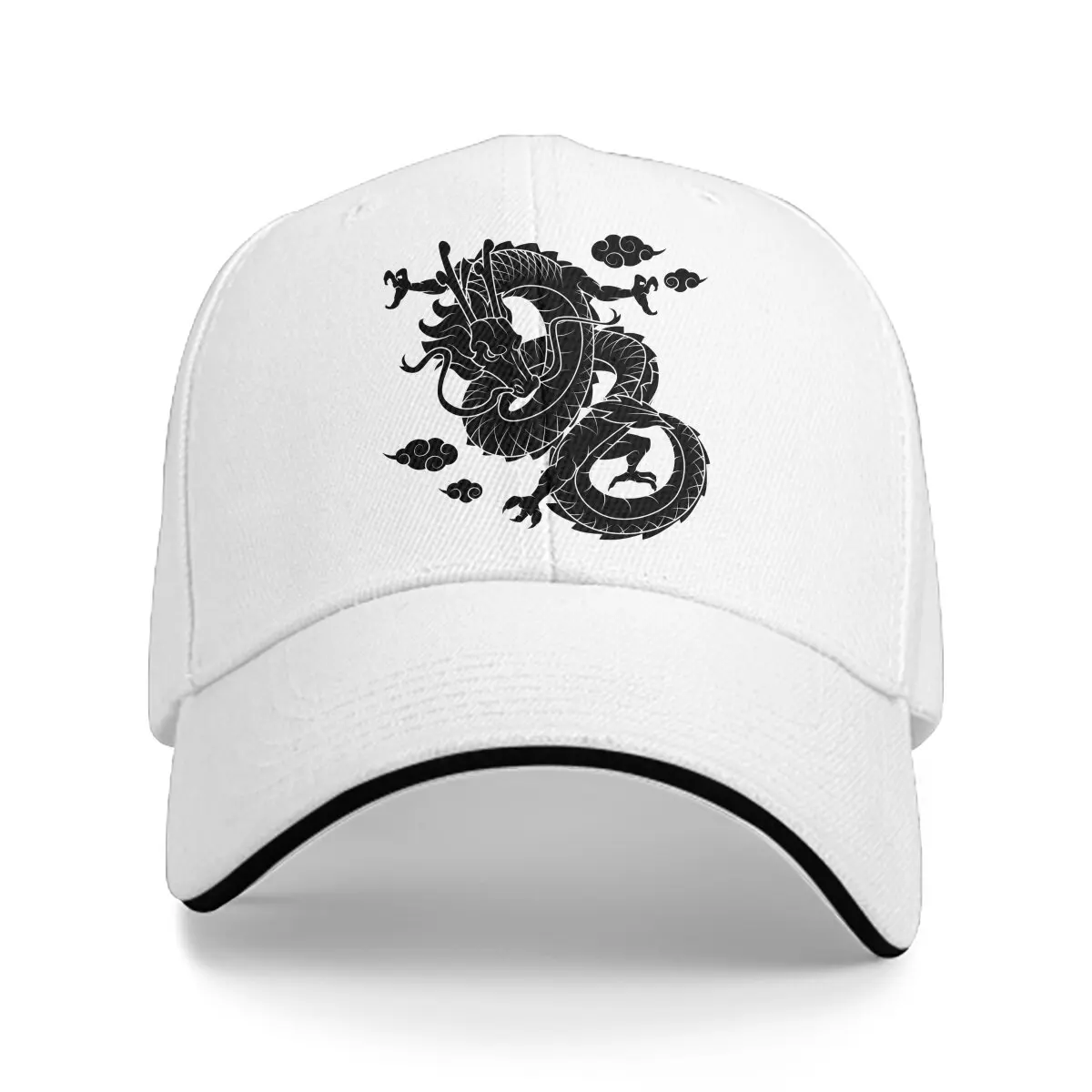 Czarna złota czapka z daszkiem Czapki męskie Ochrona wizjera Snapback Dragon Of The West Prezenty Czapki