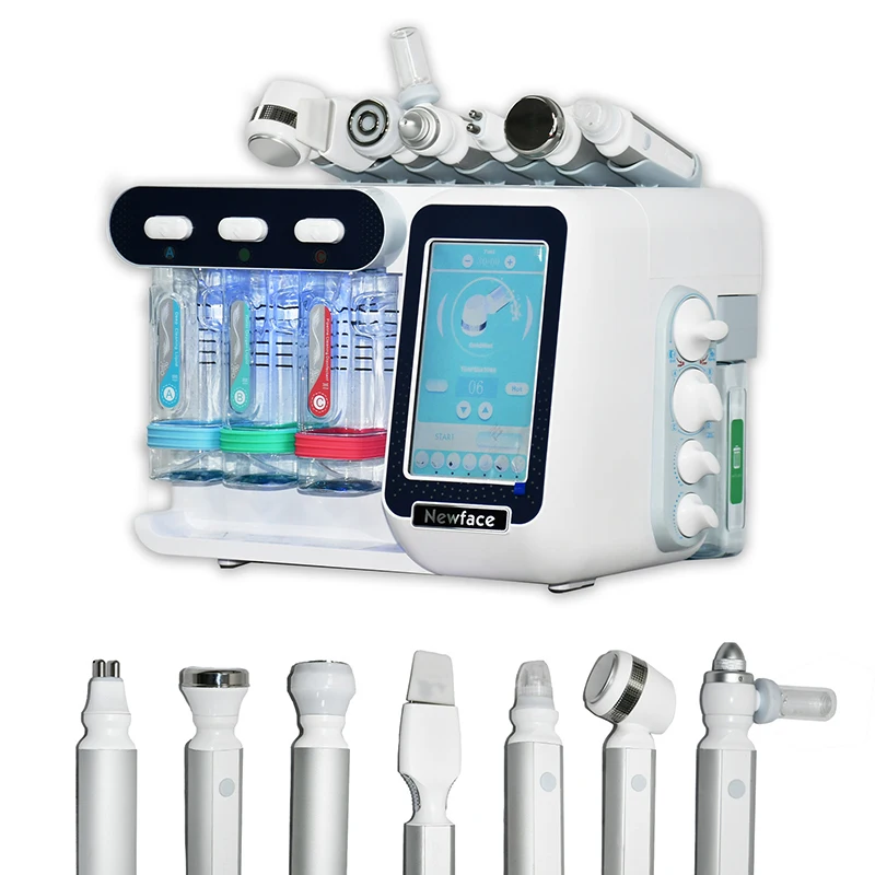 Multifunktionale 7-in-1 H2O2 kleine Blasenmaschine Sauerstoff-Gesichtsmaschine Schönheit Gesichtslifting-Gerät für Aqua Peel