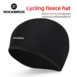 ROCKBROS Winter Cycling Fleece Hats Outdoor Sports Cap Men Winter Warm Head Hat Windproof Skiing Cycling Bicycle Cap Men Hats