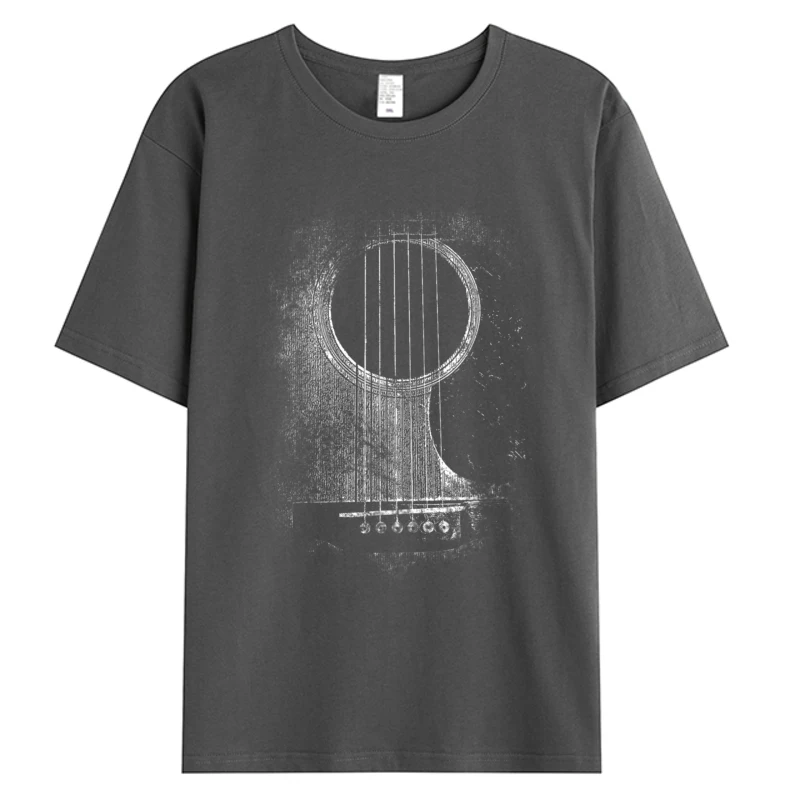 لاعب الجيتار الصوتي ستة سلسلة الكلاسيكية روك آند رول الرجال القطن تي شيرت الجرافيك 2025 خصم التي شيرت الذكور الملابس سليم صالح