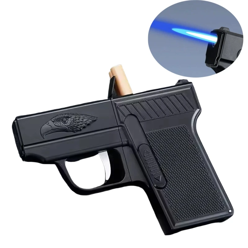 

New Split Type Cigarette Case Lighter Windproof Outdoor Jet Flame Clamp Gun Type Men's Multi Functional Pistol Lighter Gift