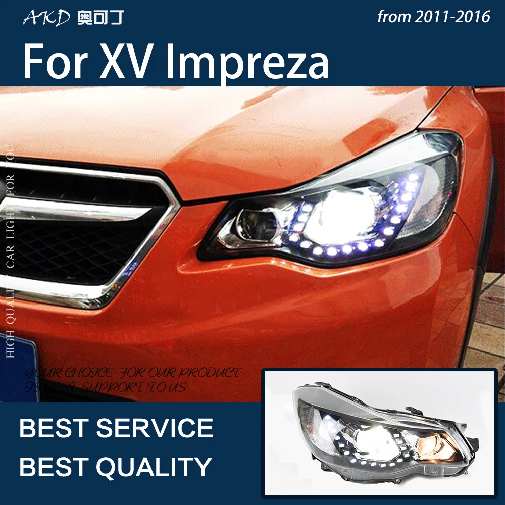 

Автомобильные фары для XV 2011-2017 Impreza светодиодный фары DRL, динамическая лампа поворота, разрывные глаза, Ксеноновые двойные линзы, обновленные аксессуары