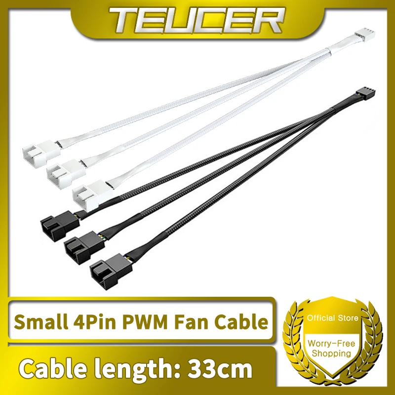 TEUCER 4 Pin 1/2/3/4 kabel splittera 4 Pin PWM żeński do 3/4 Pin wentylator procesora przedłużacz wentylatora obudowa PC