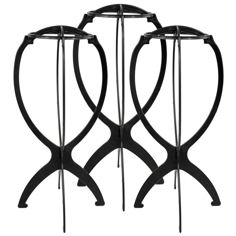 1 Set 6Pcs Wig Stand Holder Portable Durable Plastic Folding Wig Holder Hairpieces Display Tool Stable Wig Stand Dryer