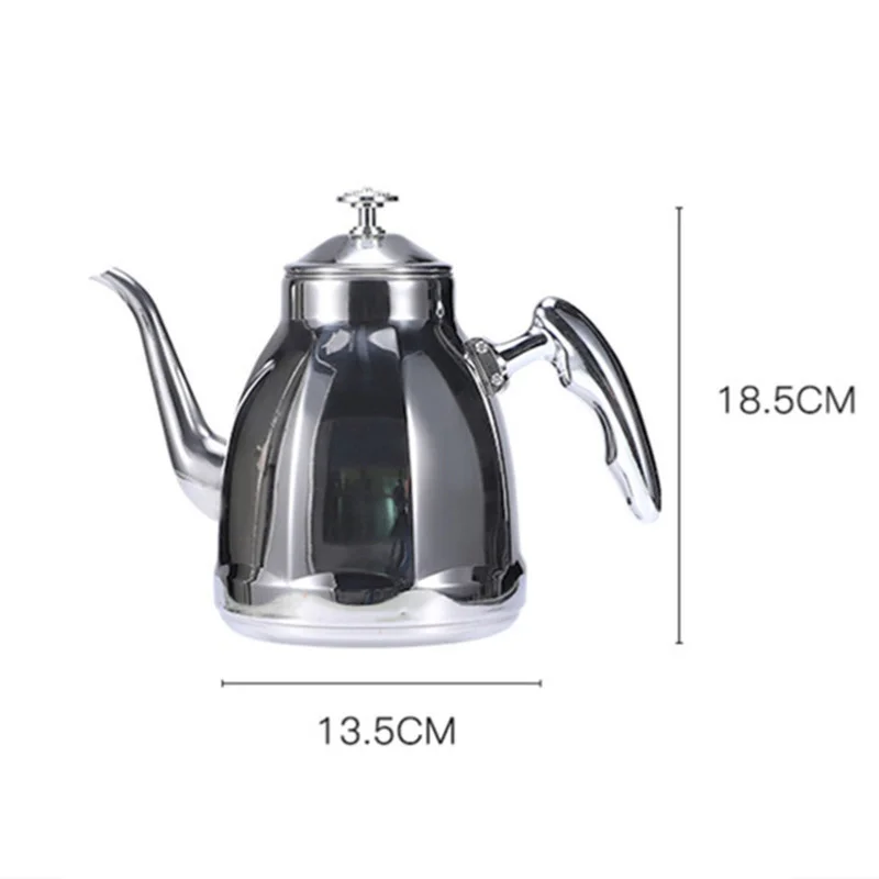 1.5L Octagonal Tea Kettle with Filter Stainless Steel Teapot Coffee Pot Fit Gas Stove Electric Ceramic Cooktop Home Camping