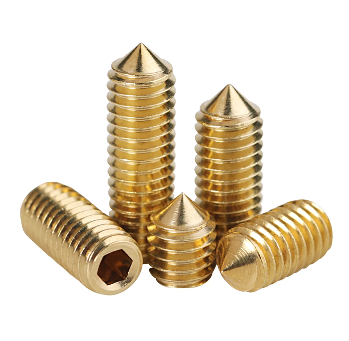 

Brass Cone Point Hex Hexagon Socket Set Screws M3 M4 M5 M6 M8 M10 Copper Grub Allen Bolts Length 3-20mm