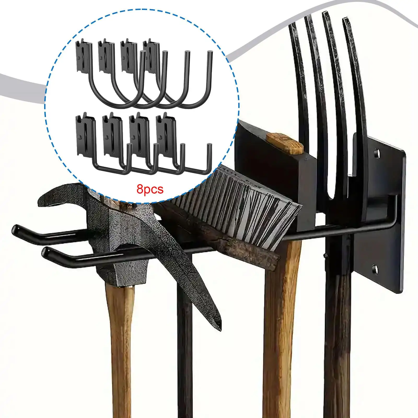 8 Pieces J Hooks Tie Down Accessories High Performance Replacement Heavy Duty for Warehouse Workshop Garage