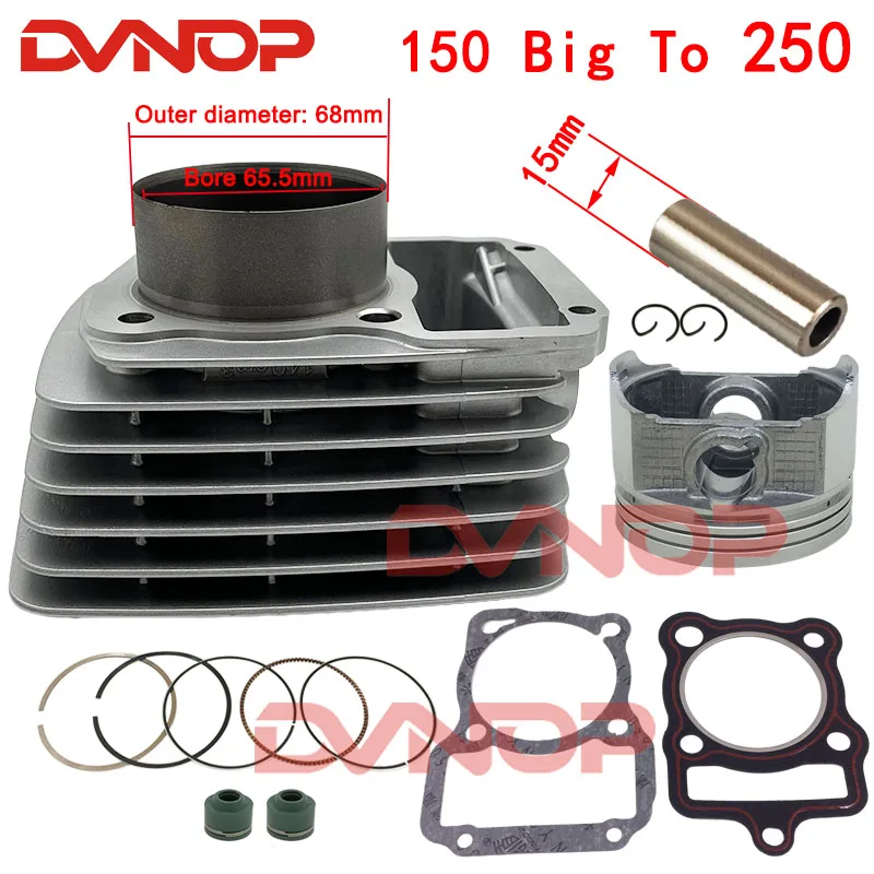 65.5mm duża pojemność zespół cylindra motocyklowego dla CG150 ZJ150 CG ZJ 150 150 duży, aby 250