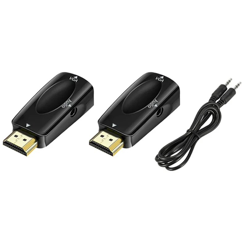 

ABKI--Compatible To VGA Adapter HD 1080P Audio Converter Audio Transmission With 3.5Mm Jack Audio Converter