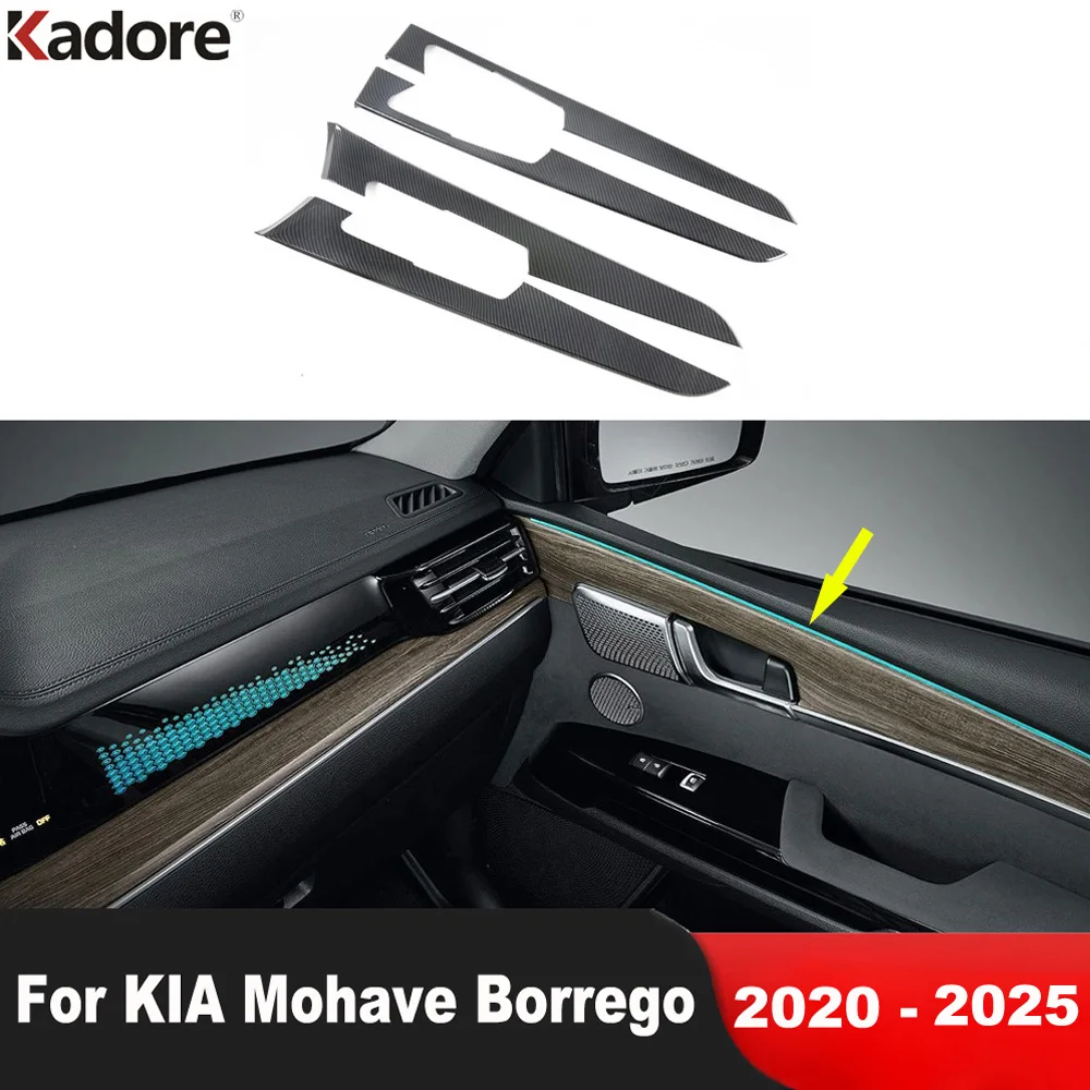 

Car Inside Inner Door Handle Panel Cover Trim For KIA Mohave Borrego 2020-2022 2023 2024 2025 Carbon Fiber Interior Accessories