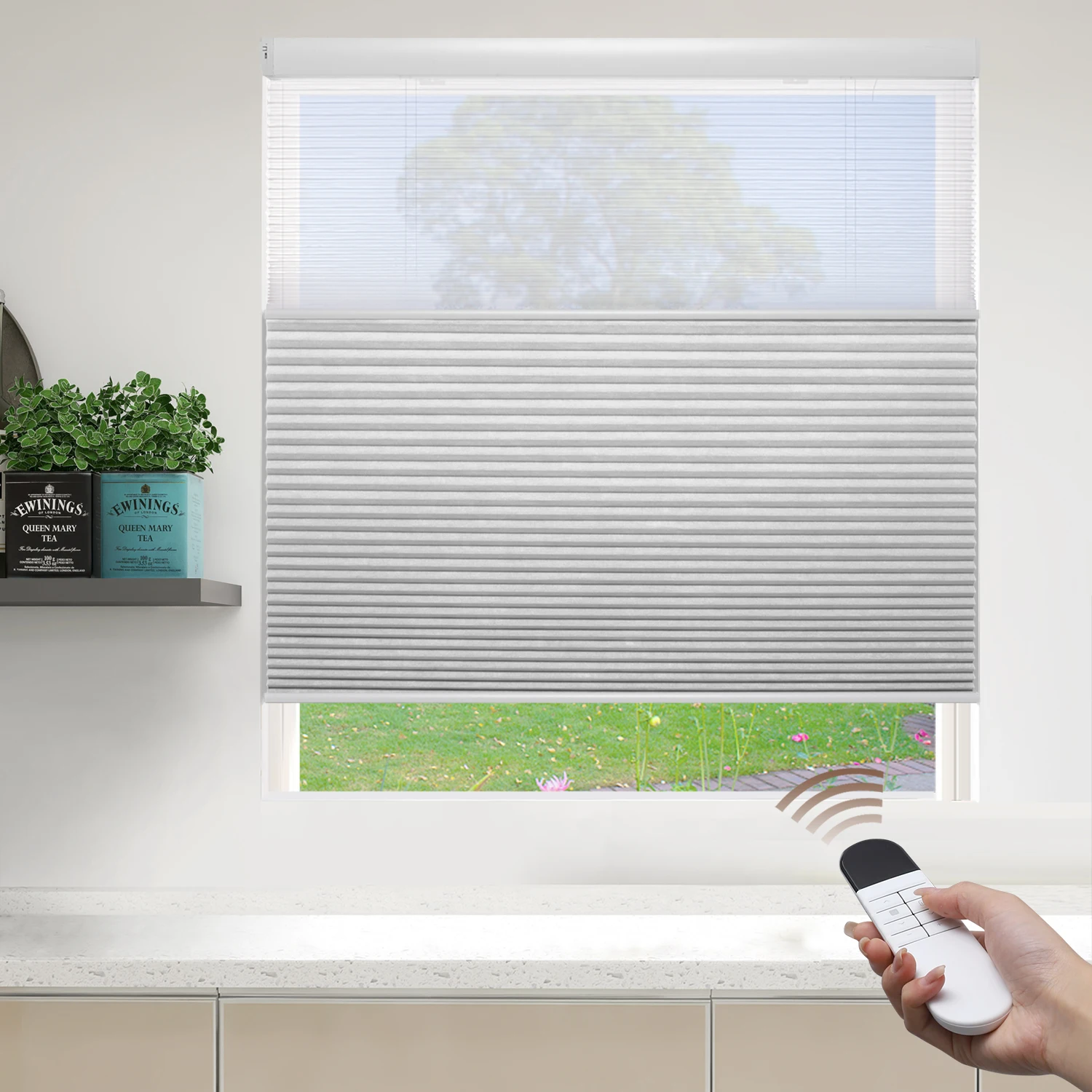 

Smart WiFi Motorized Day Night Cellular Shades, Honeycomb Blinds, App & Voice Control, Custom Size Blackout Window Shades