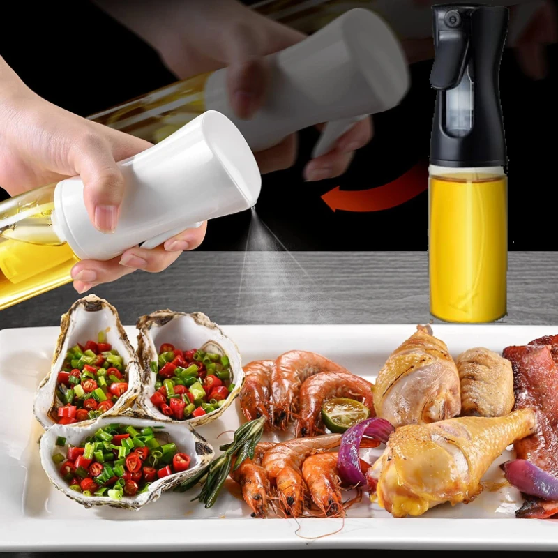 Botella pulverizadora de aceite tipo prensa, pulverizador de aceite de cocina de 200/300/500ML, botella pulverizadora de aceite para barbacoa al aire libre, vinagre, salsa de soja