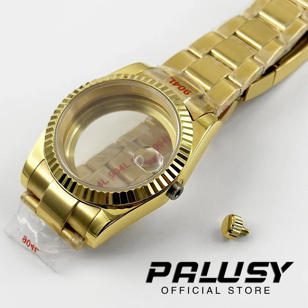 Sarung jam tangan kaca safir tahan air polesan lengkung bergalur 36MM/40MM untuk NH34 NH35 NH36 NH38 NH70 ETA2824