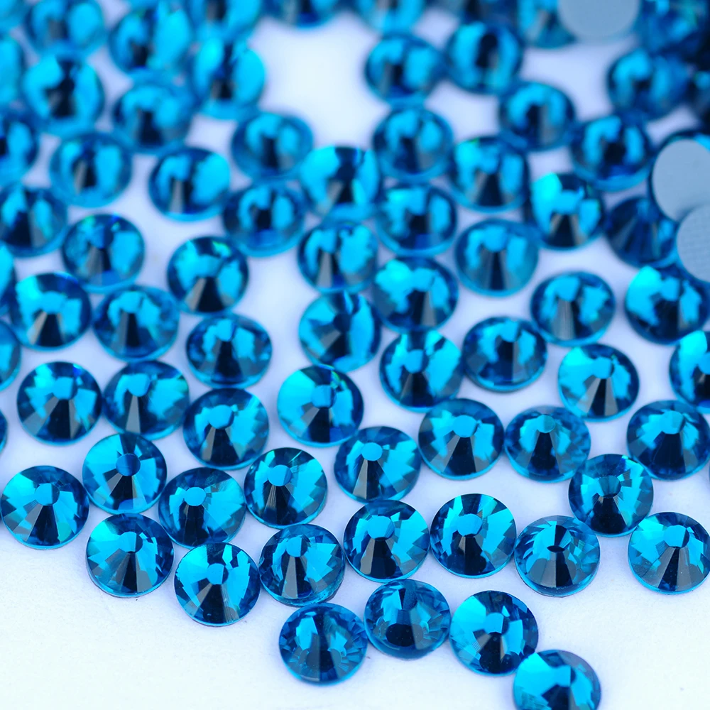 YANRUO 2058HF Blue Zircon HotFix Rhinestones Crystals And Stones Flat Back Rhinestones Hot Fix Crystal Iron On Clothing