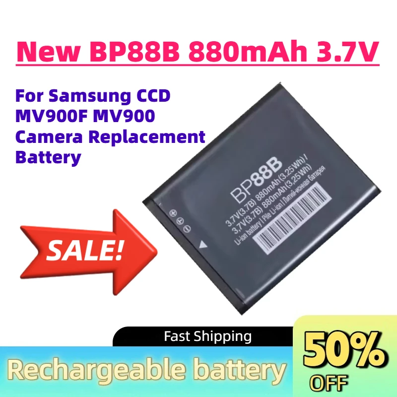 New In Stock BP88B 880mAh 3.7V Digital Battery for Samsung CCD MV900F MV900 Camera Replacement Battery