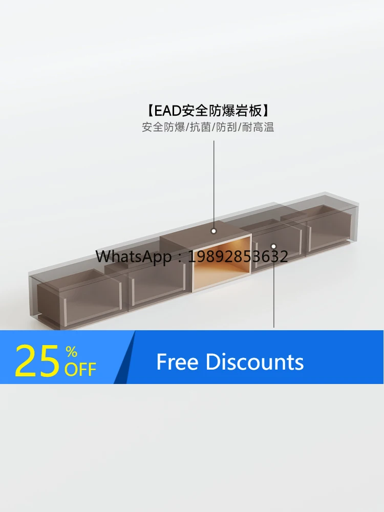 

B1 Full Rock Slab TV Cabinet Living Room Household Floor Storage Cabinet Integrated