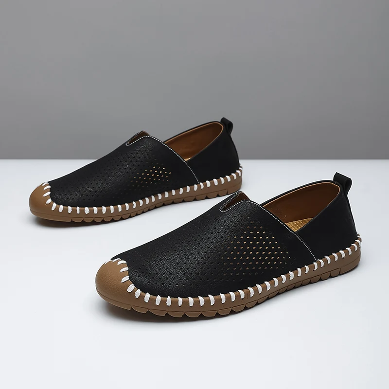 

Size 48 Mens Shoes High Quality Men Leather Shoes Handmade Casual Loafers Men Slip on Moccasins Driving Shoes Zapatos De Hombre