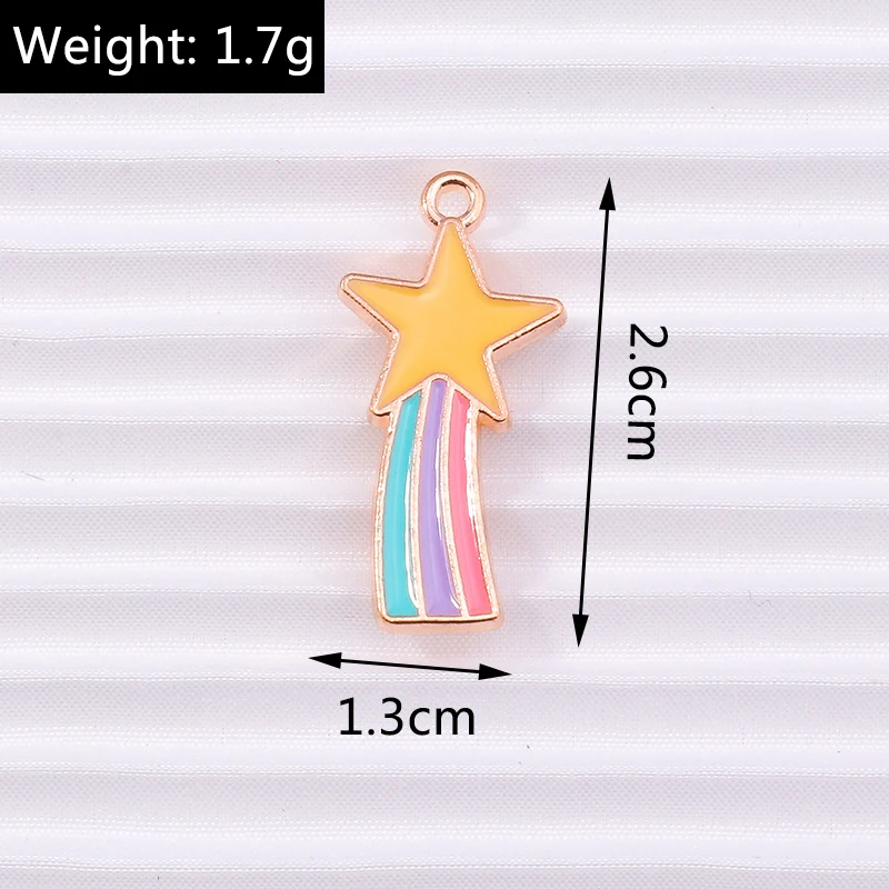 10 teile/los Cartoon Emaille Regenbogen Wolken Charms für Schmuck Machen Frauen Mode Tropfen Ohrringe Anhänger Halsketten DIY Handwerk Geschenk – Detail 6