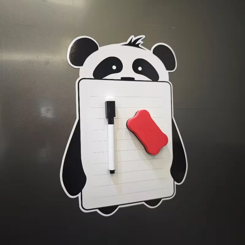 Cute Panda Magnetic Whiteboard, Erasable Fridge Note Board with Marker & Eraser