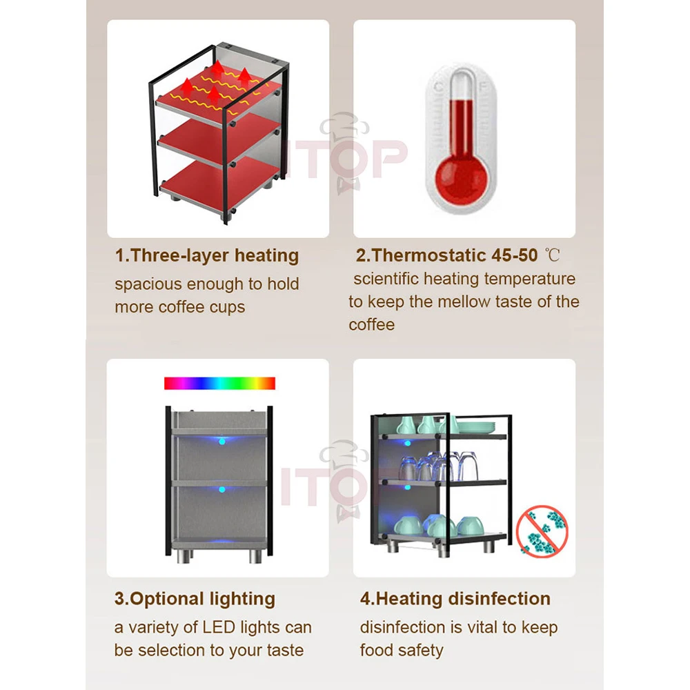 Coffee Cup Warmer Espresso Cup Holder Electric Thermal Cup Holder Constant Temperature Mug Warming Machine Variable light Color