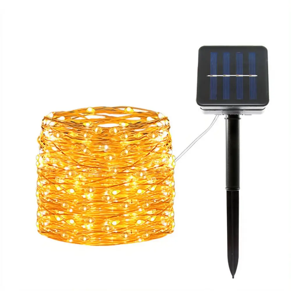 Solar Copper Wire String Lights Outdoor Waterproof Fairy Lamp For Garden Patio Christmas Party Holiday Decoration Lighting