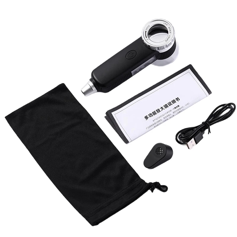 Magnifying Jewelers Loupe with Scale, 10X Rechargeable Jewelry Loupe for Jewelry, Coins, Stamps, Watch, Antiques-A86Z