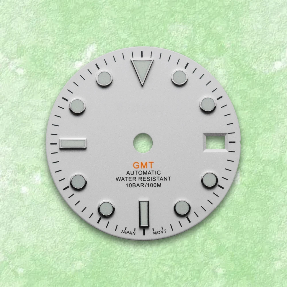 28.5mm S Logo Dial Suitable For NH35/NH36 Japanese Automatic Movement Green Luminous Watch Modification Accessories