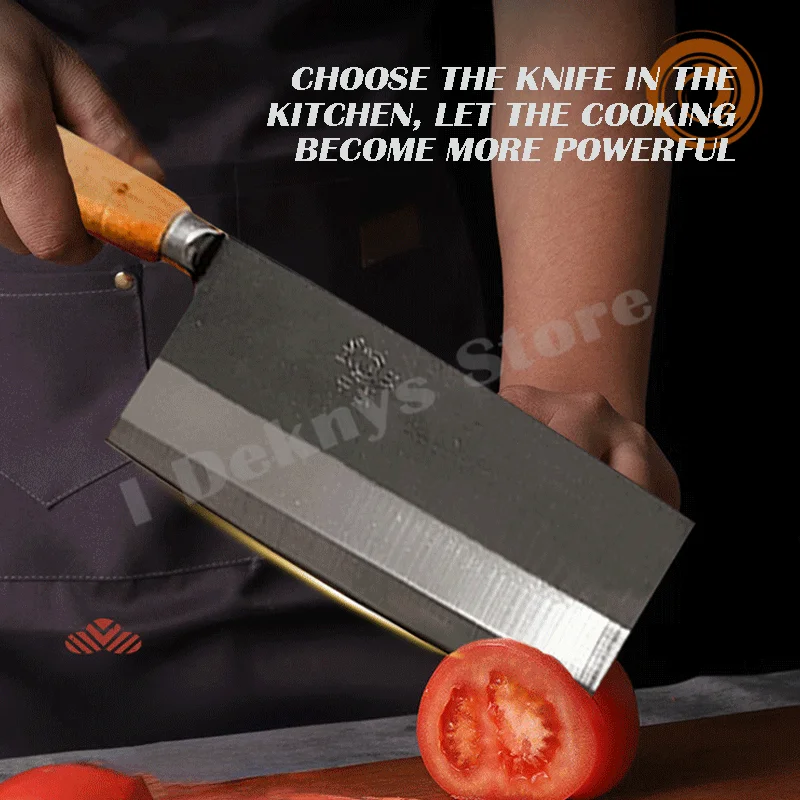 Professional Chef Kitchen Knives Set Handmade High Carbon Steel With Wooden Handle Slicing Chop Boning Cleaver Butcher Knife