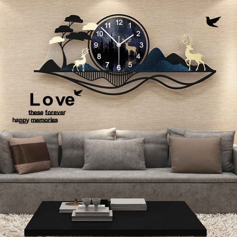 

Nordic Style Light Luxury Clock Wall Clock Living Room Home Fashion Creative Modern Simple Personality Silent Wall Watch