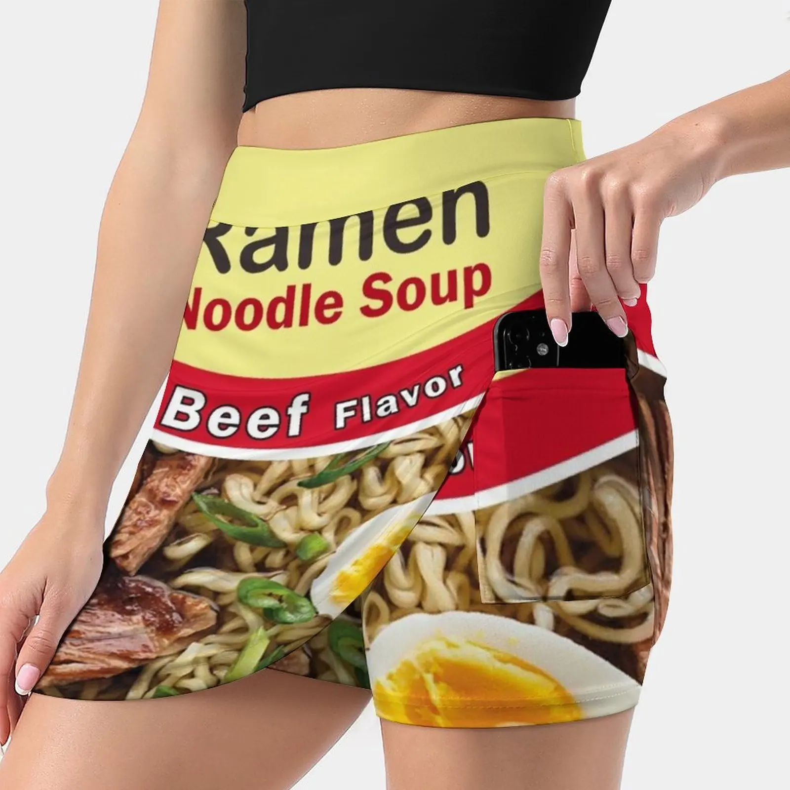 

Beef Ramen Noodles Is Life Women's skirt Sport Skort Skirt With Pocket Fashion Korean Style Skirt 4Xl Skirts Beef Ramen Noodle