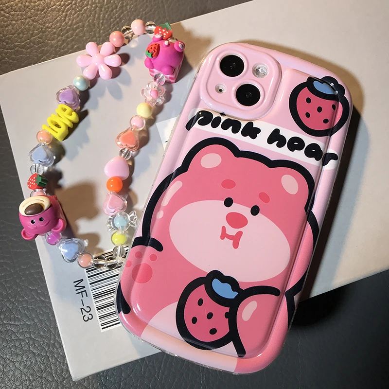 Graffiti Love Heart 3D Strawberry Bear Case For Huawei Nova 5T 10 Y70 Y9S 11 9 7 8 SE 7i Y90 P30 P40 Lite Mate 50 60 Pro Cover