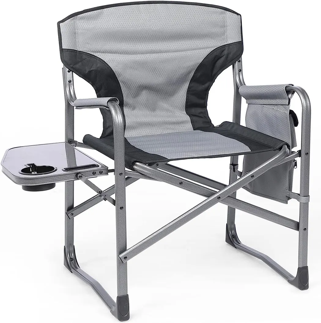 Lightweight Aluminum Director Chair with Side Table Heavy Duty Folding Outdoor Camping