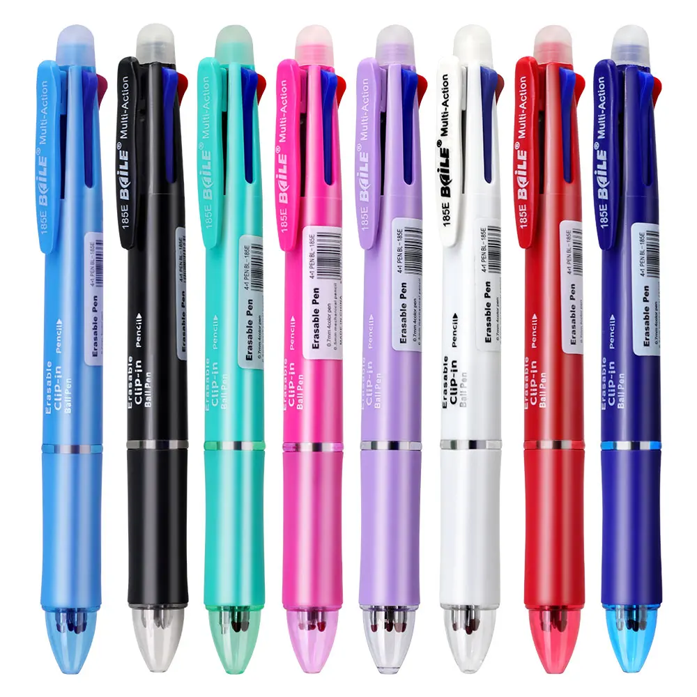 Kreative 5-in-1 mehrfarbige, löschbare Gelstifte, 2 Stück, automatischer Bleistift mit Radiergummi für Schule, Büro, Schreibbedarf, Schreibwaren – Detail 8