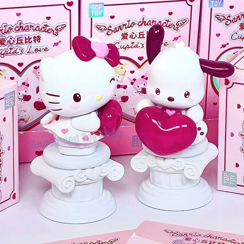 Toptoy Figurka Walentynki Love Cupid Series Pochacco Cinnamoroll Kuromi Melody Pompom Purin Hellokitty Figurka akcji Dziewczyna