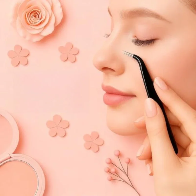 Antistatische Präzisionspinzette, Schwarze DIY-Pinzette für Nagelkunst und Wimpernverlängerung, Schönheitswerkzeuge, Make-up-Tools, Wimpernpinzette – Detail 2