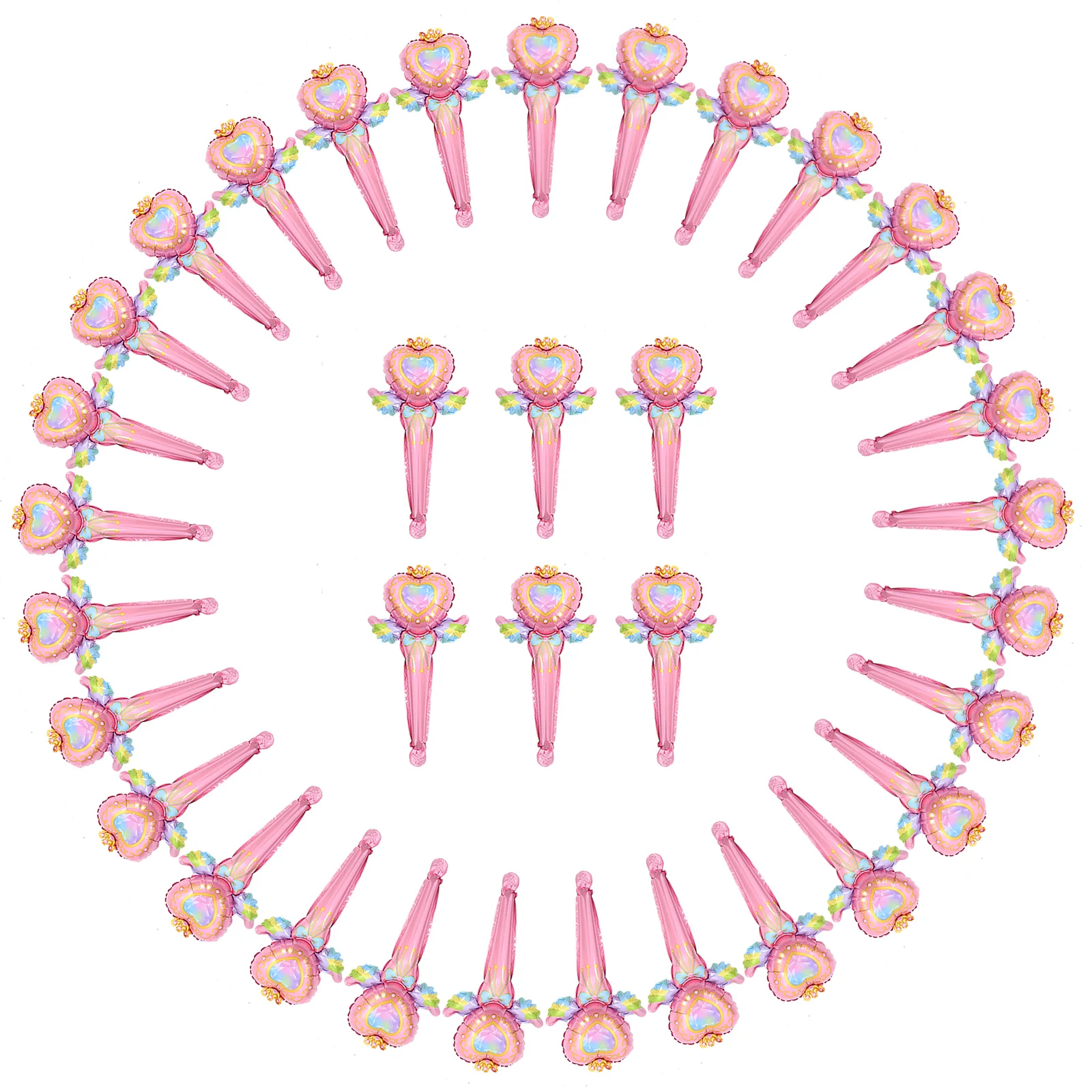 

50 Pcs Wand Foil Balloons Purple Inflatable Supplies Fairy Wand Foil Balloons Birthday Celebration Accessories