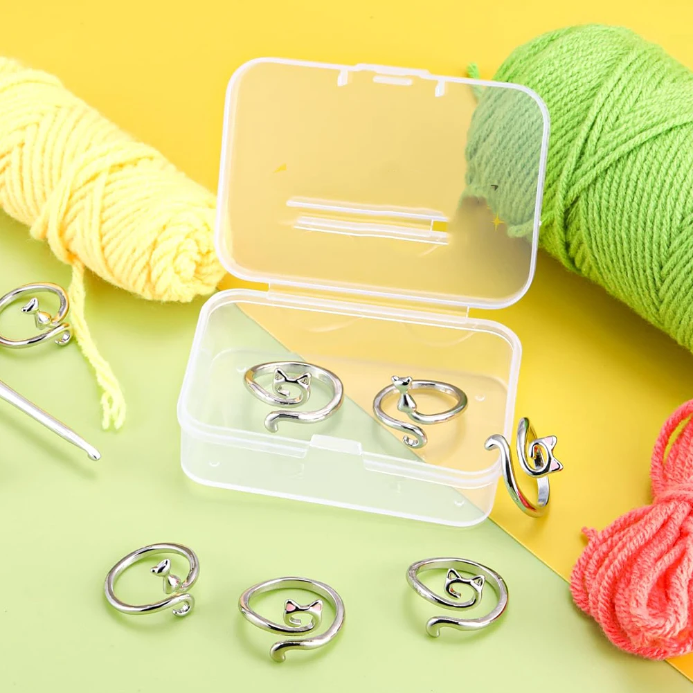 3Pcs Cat Shaped Crochet Ring Tension Regulator Tool