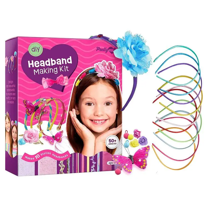 

Headband Making Kit Safe Girls Hairband Kit Make Your Fashion Headbands For Girls Hair Accessories Set Arts & Crafts Set For