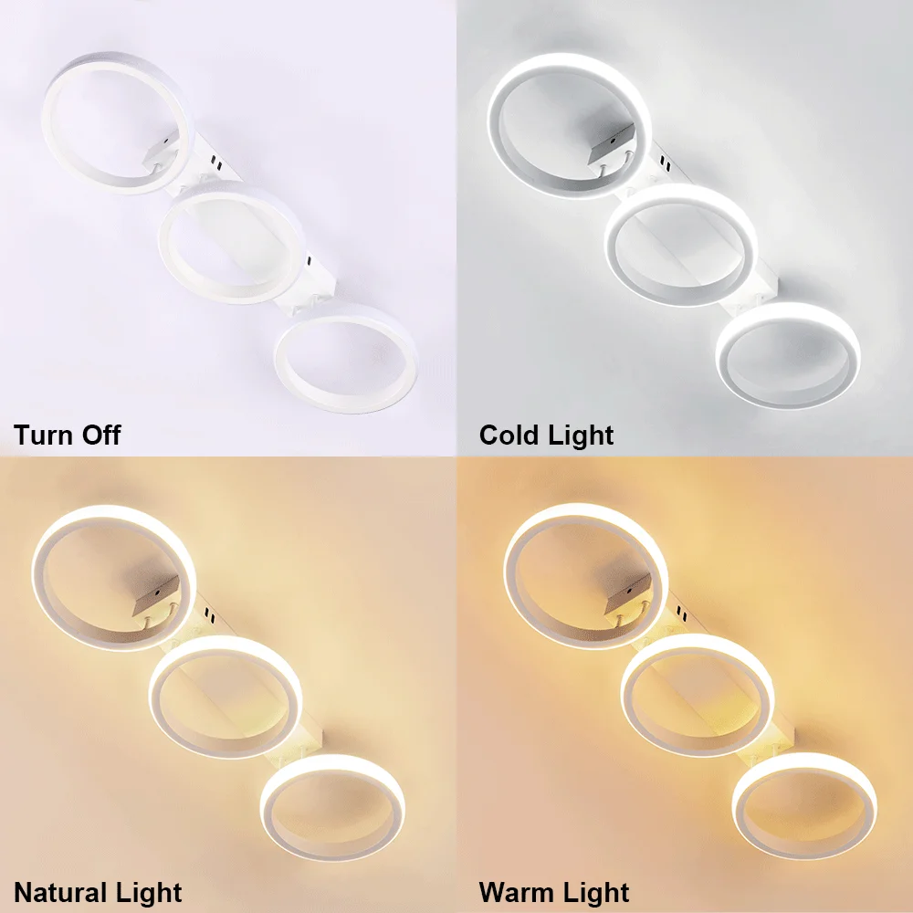 Aisle Ceiling Lights LED Ceiling Lamp 2 Rings Indoor Lighting Fixtures Hallway Balcony Modern Minimalist Living Room Home Decor