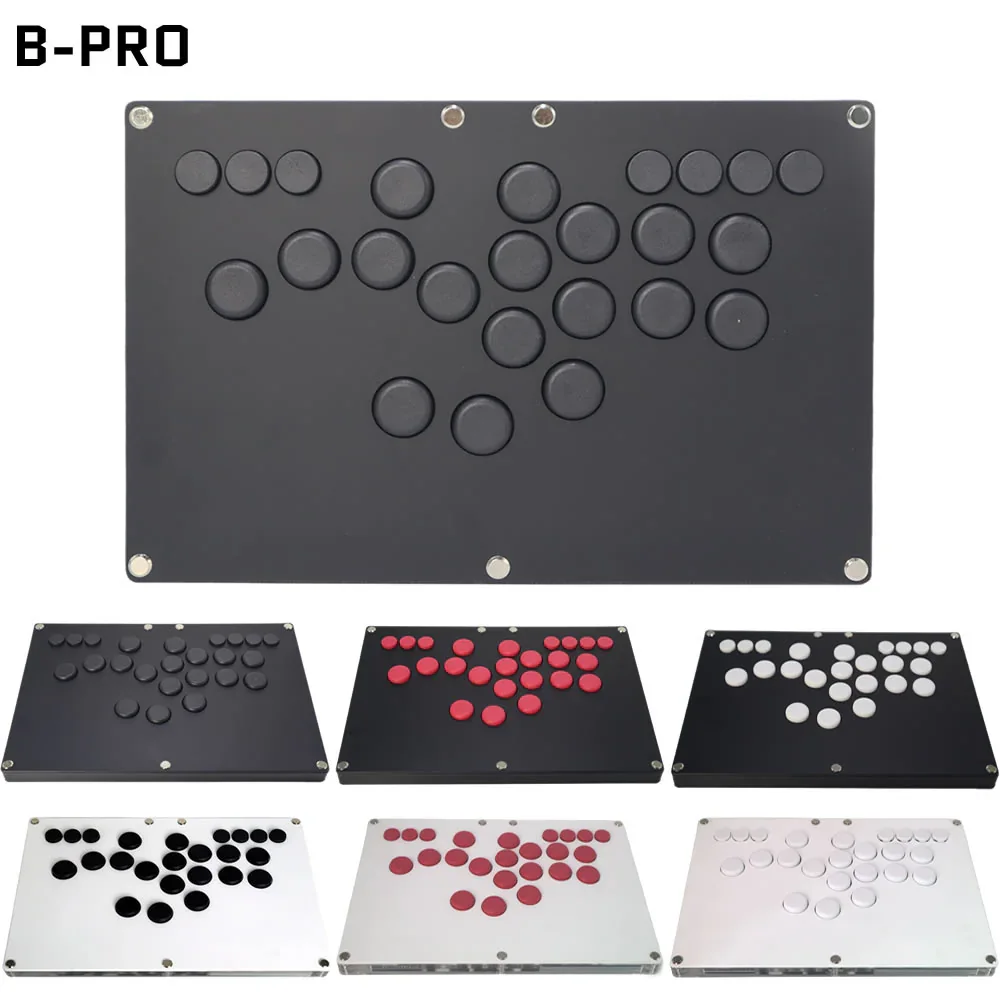 

B-PRO All Button Leverless Arcade Game Controlle Supported SOCD Ultra-Thin Arcade Joystick Hitbox Style Fight Stick Controller