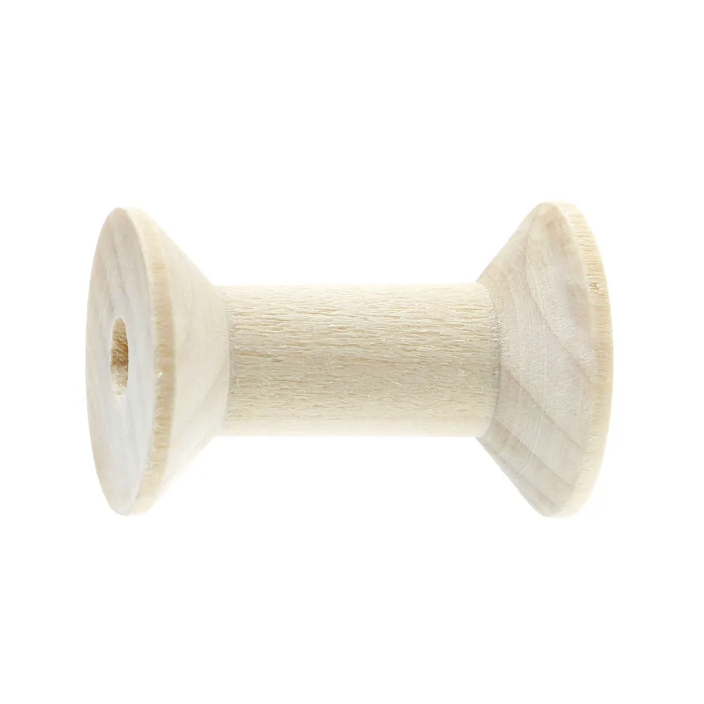 10pcs Natural Color Empty Wooden Bobbin Spools For Thread Wire Needlework kits 47mmx31mm